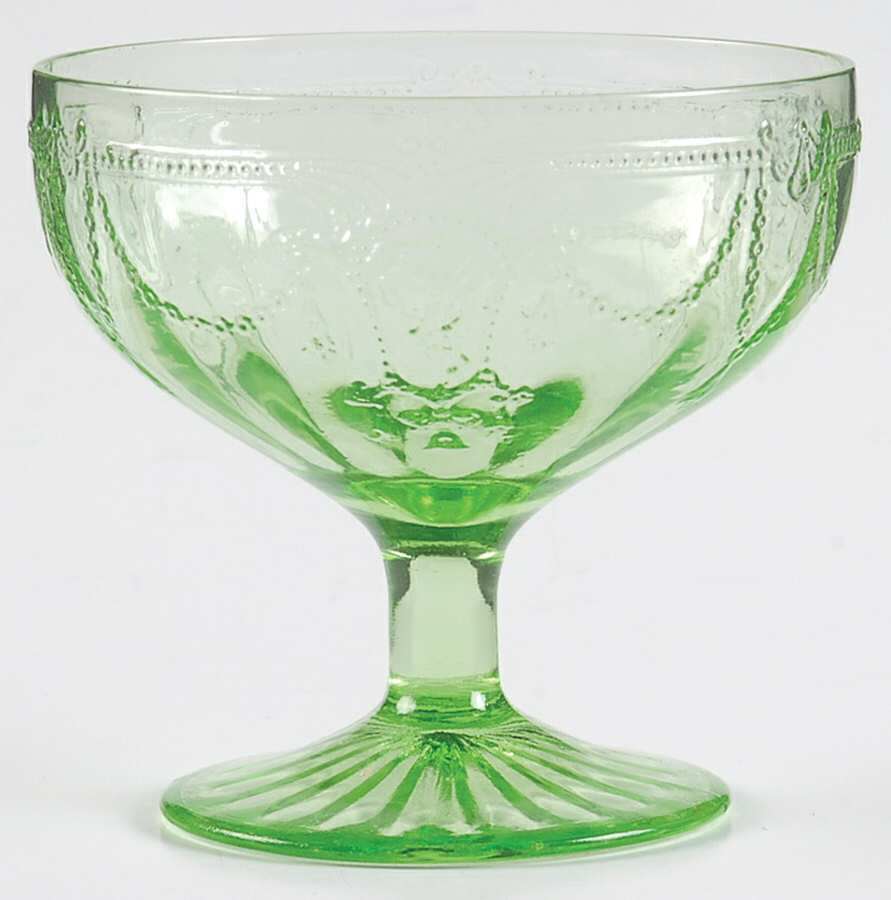 Cameo Green Low Sherbet by Anchor Hocking-1