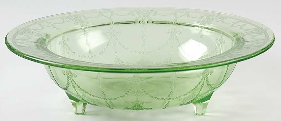Cameo Green 3-Toed Footed Bowl by Anchor Hocking-1