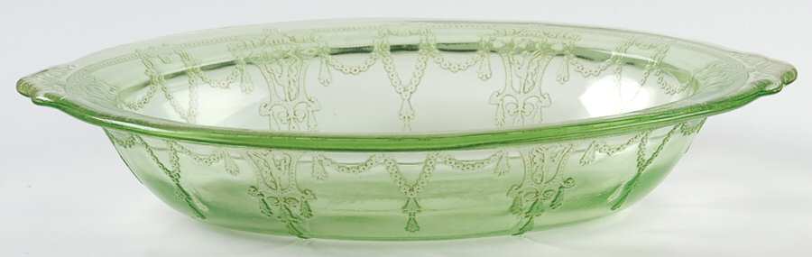 Cameo Green Oval Vegetable Bowl by Anchor Hocking-1
