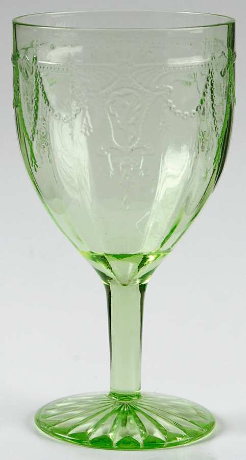 Cameo Green Water Goblet by Anchor Hocking-1