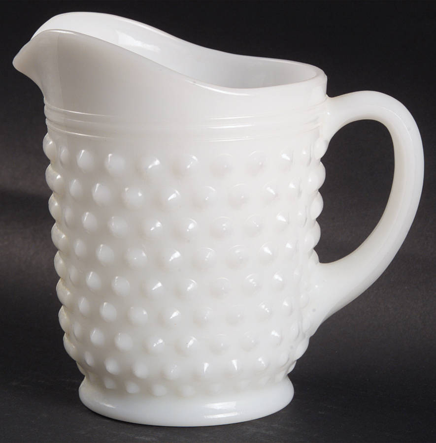 Hobnail Milk Glass Pint Pitcher by Anchor Hocking-1