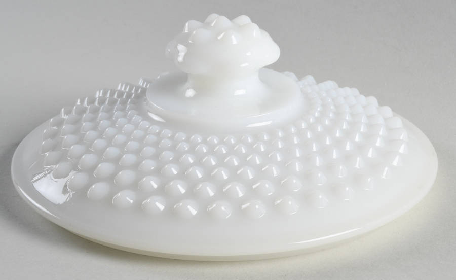 Hobnail Milk Glass Lid for Cookie Jar by Anchor Hocking-1