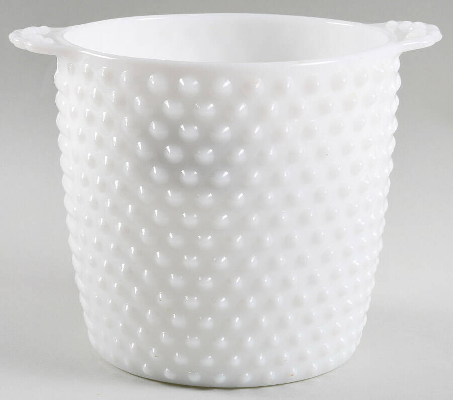Hobnail Milk Glass Ice Bucket by Anchor Hocking-1