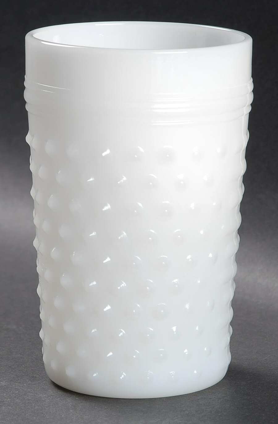 Hobnail Milk Glass 8 Oz Flat Tumbler by Anchor Hocking-1