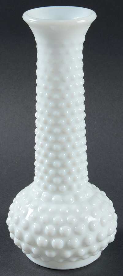 Hobnail Milk Glass 7" Bud Vase by Anchor Hocking-1