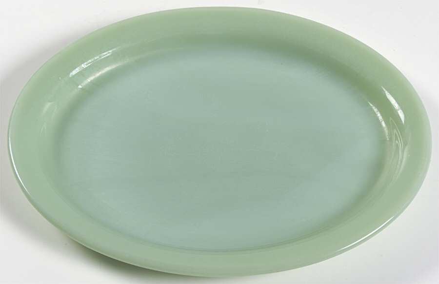 Jade Ite (Restaurant Ware, Older) Oval Sandwich Plate by Anchor Hocking-1