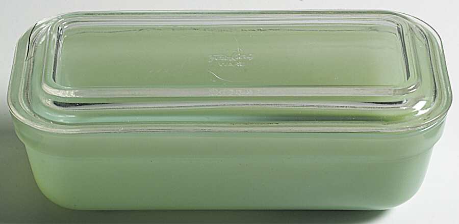 Jade Ite (Restaurant Ware, Older) Large Refrigerator Jar & Lid by Anchor Hocking-1