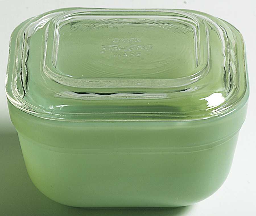 Jade Ite (Restaurant Ware, Older) Small Refrigerator Jar & Lid by Anchor Hocking-1