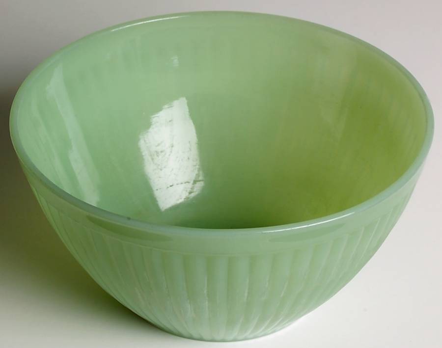 Jane Ray Jade Ite 5" Round Refrigerator Jar No Lid by Anchor Hocking-1