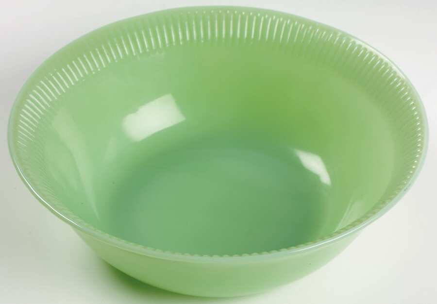 Jane Ray Jade Ite Round Vegetable Bowl by Anchor Hocking-1
