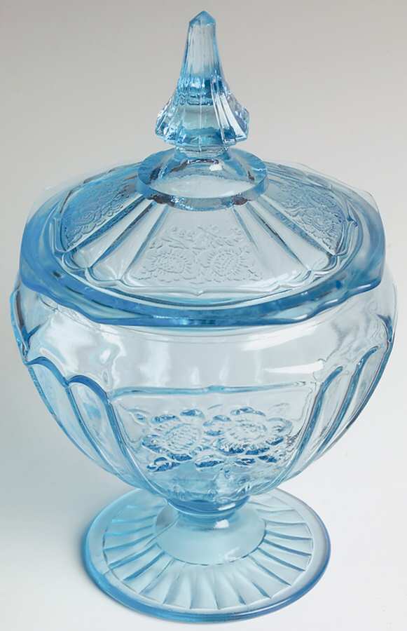 Mayfair Blue Candy Dish & Lid by Anchor Hocking-1