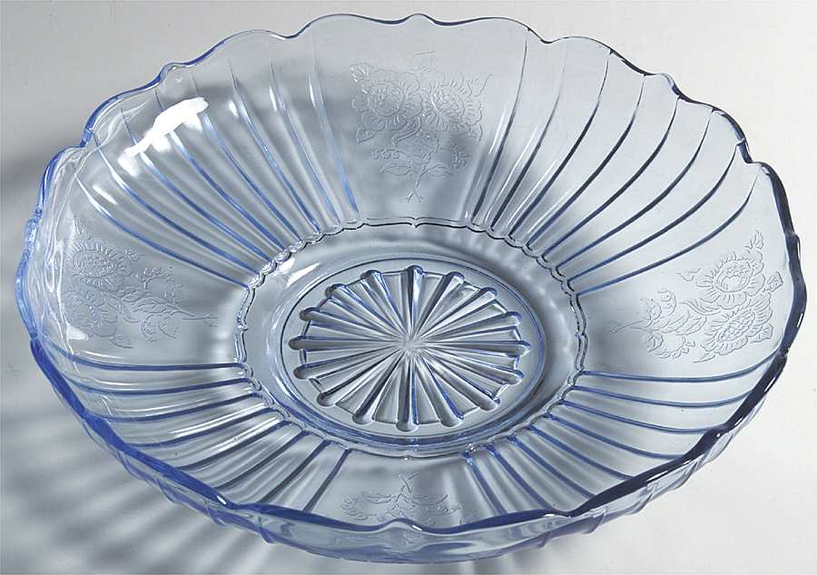 Mayfair Blue Low Bowl by Anchor Hocking-1