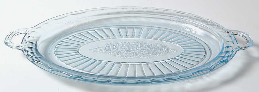 Mayfair Blue 13" Oval Platter by Anchor Hocking-1