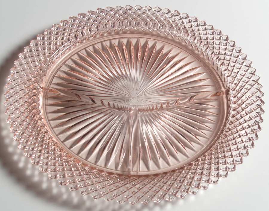 Miss America Pink Grill Plate by Anchor Hocking-1
