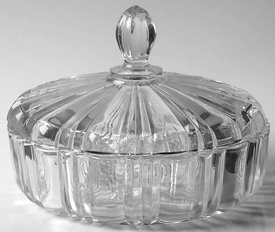 Old Cafe Clear Candy Dish & Lid by Anchor Hocking-1