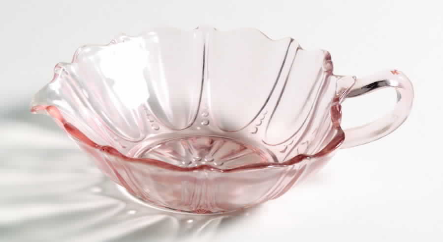 Oyster and Pearl Pink 5" Handled Heart Bowl by Anchor Hocking-1