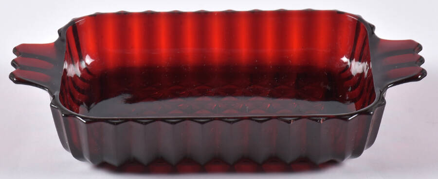 Royal Ruby 7" Rectangular Relish by Anchor Hocking-1