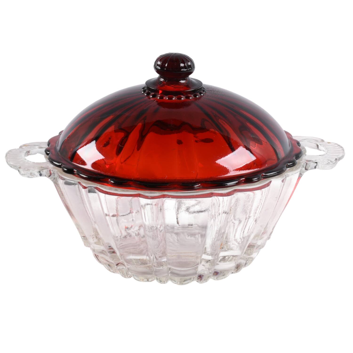 Royal Ruby Candy Dish & Lid by Anchor Hocking-1
