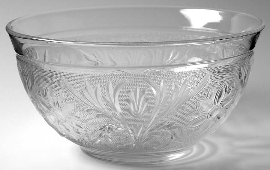 Sandwich Clear Punch Bowl by Anchor Hocking-1