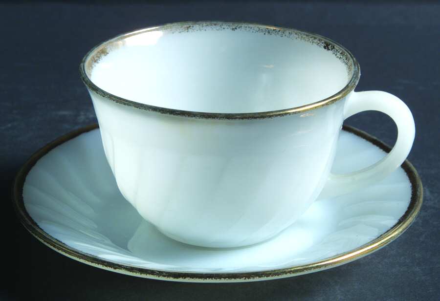 Swirl Golden Anniversary Cup & Saucer Set by Anchor Hocking-1