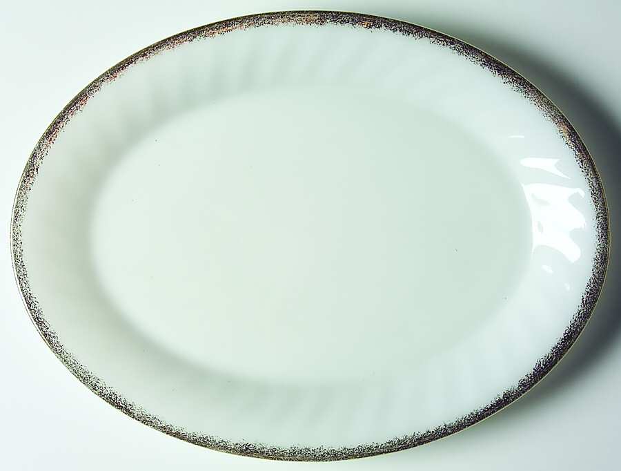 Swirl Golden Anniversary 12" Oval Platter by Anchor Hocking-1