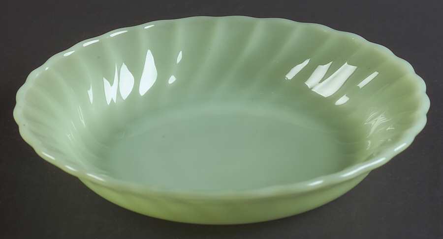 Swirl Jade Ite Shell Coupe Soup Bowl by Anchor Hocking-1