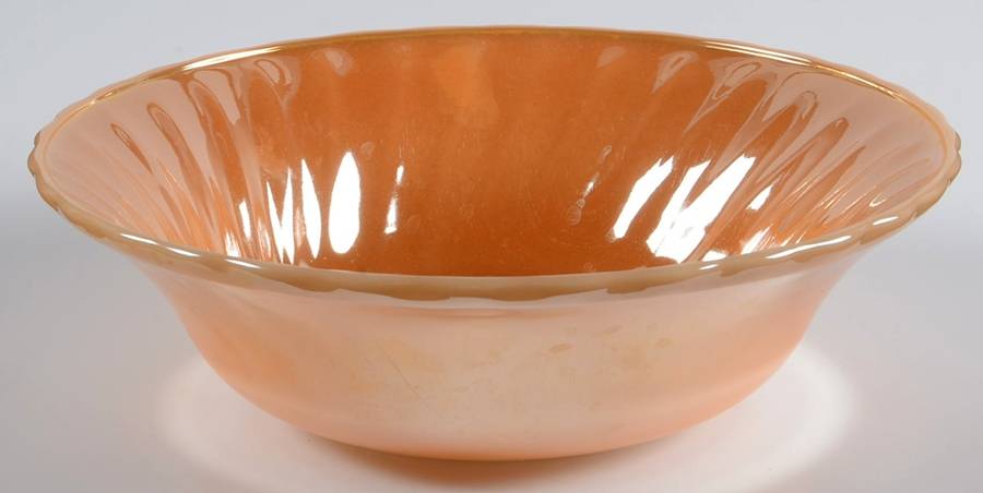 Peach Lustre Swirl 8" Round Vegetable Bowl by Anchor Hocking-1