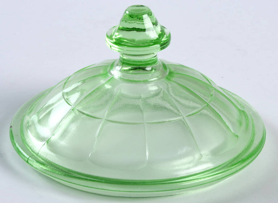 Colonial Block Green Lid for Sugar Bowl by Hazel-Atlas-1