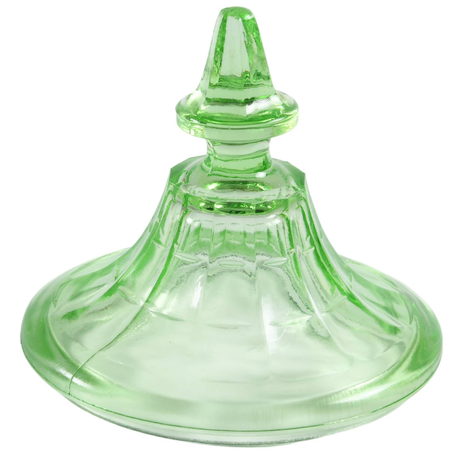 Colonial Block Green Lid for Footed Candy Dish by Hazel-Atlas-1
