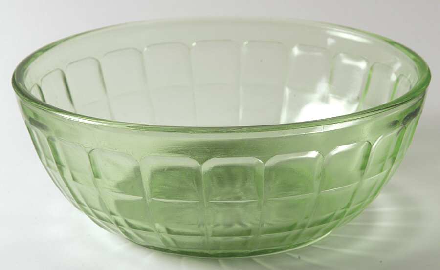 Colonial Block Green 7" Round Bowl by Hazel-Atlas-1