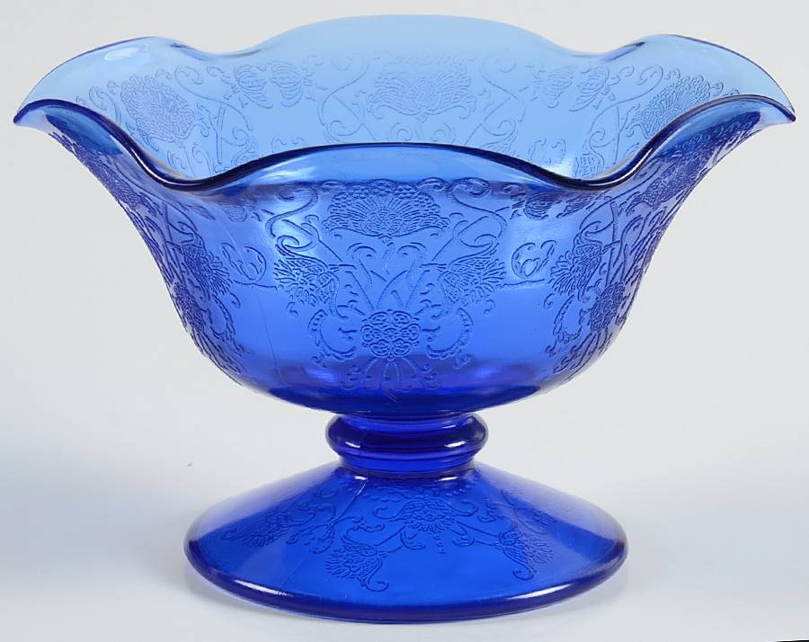 Florentine 1 Cobalt Blue Comport by Hazel-Atlas-1