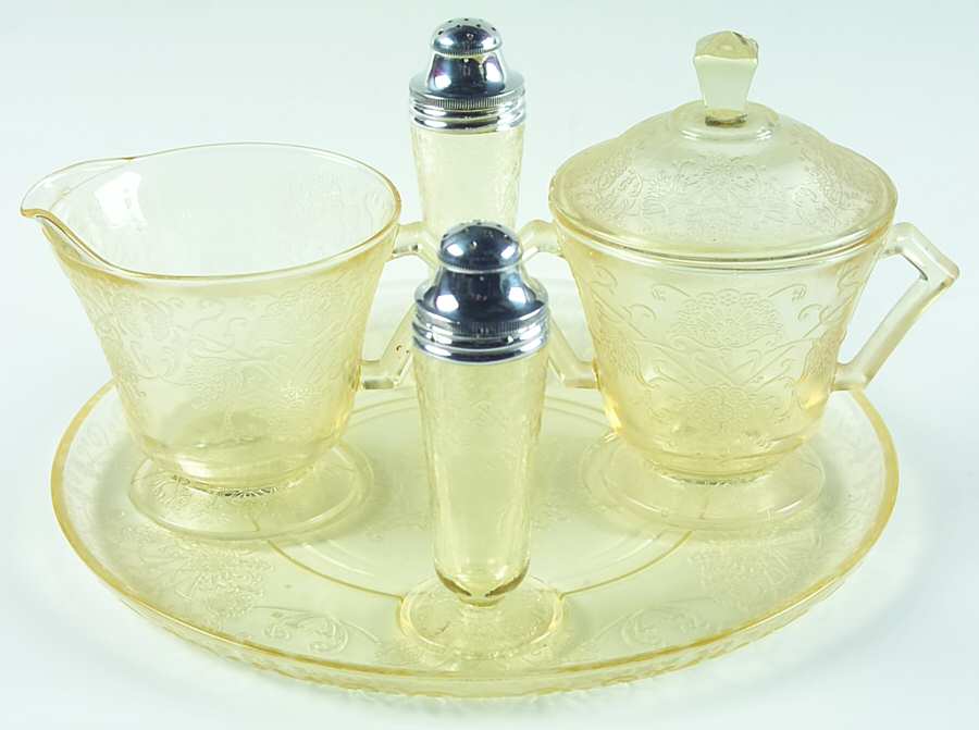 Florentine 2 Yellow (8 Piece) Condiment Set (CCR,CSUWL,SHASFM, TRACOM) by Hazel-Atlas-1