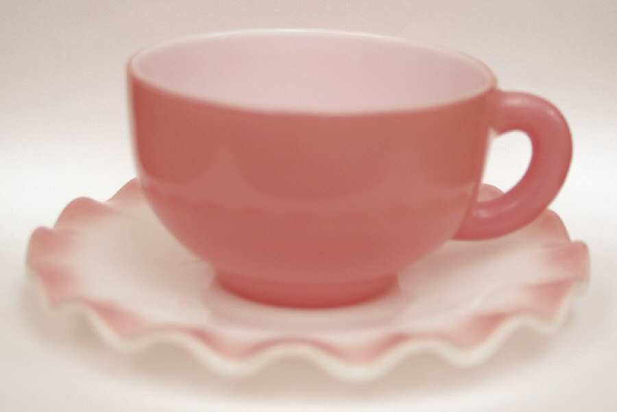 Ripple Pink Cup and Saucer Set by Hazel-Atlas-1