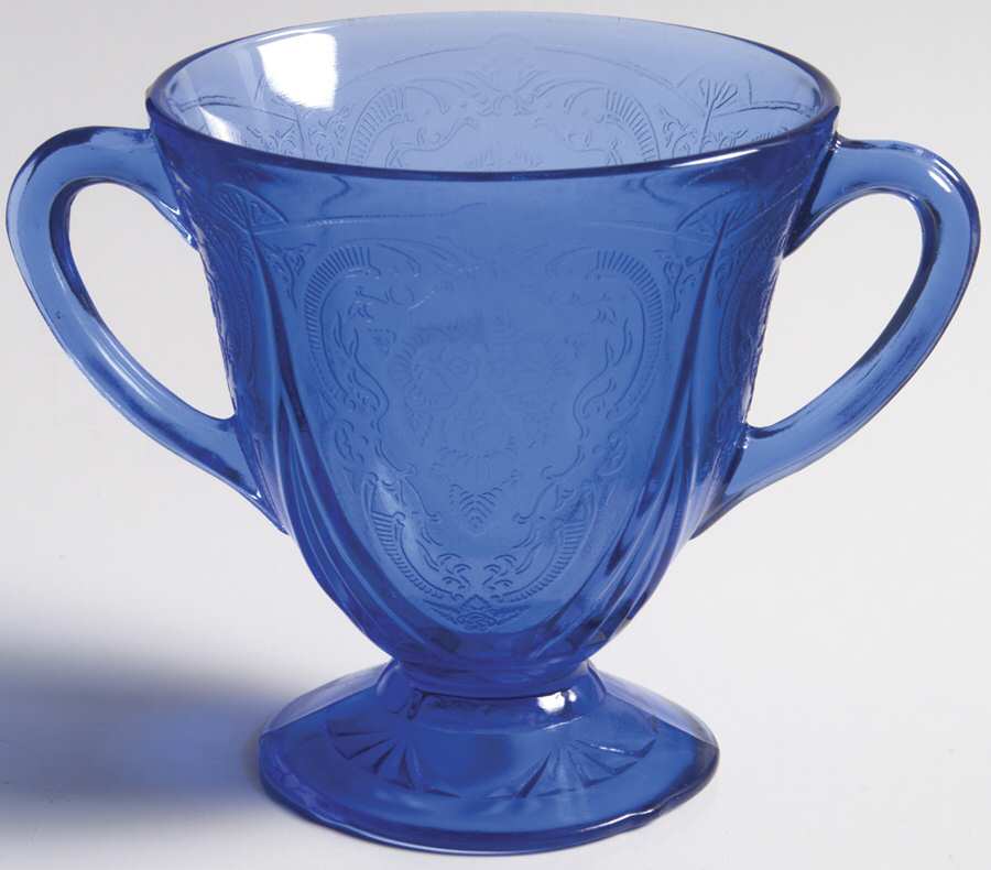 Royal Lace Cobalt Blue Footed Open Sugar by Hazel-Atlas-1