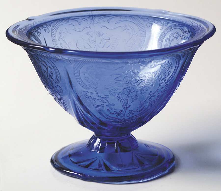 Royal Lace Cobalt Blue Champagne/Tall Sherbet by Hazel-Atlas-1