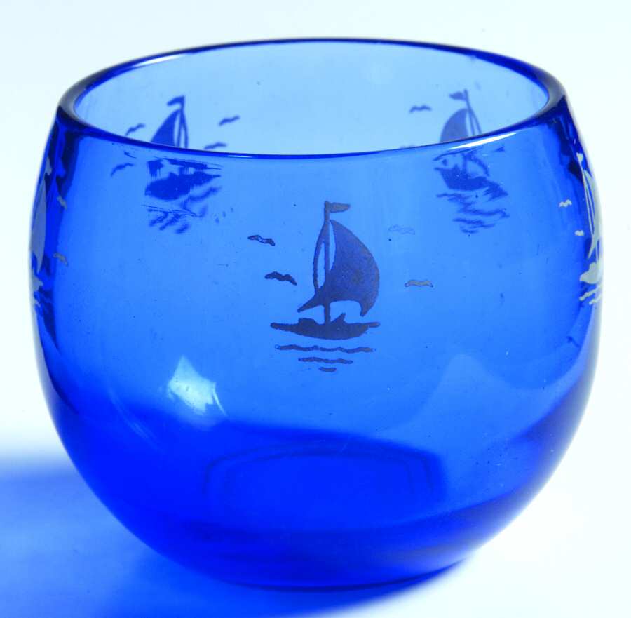 Ships Blue with White Roly Poly by Hazel-Atlas-1