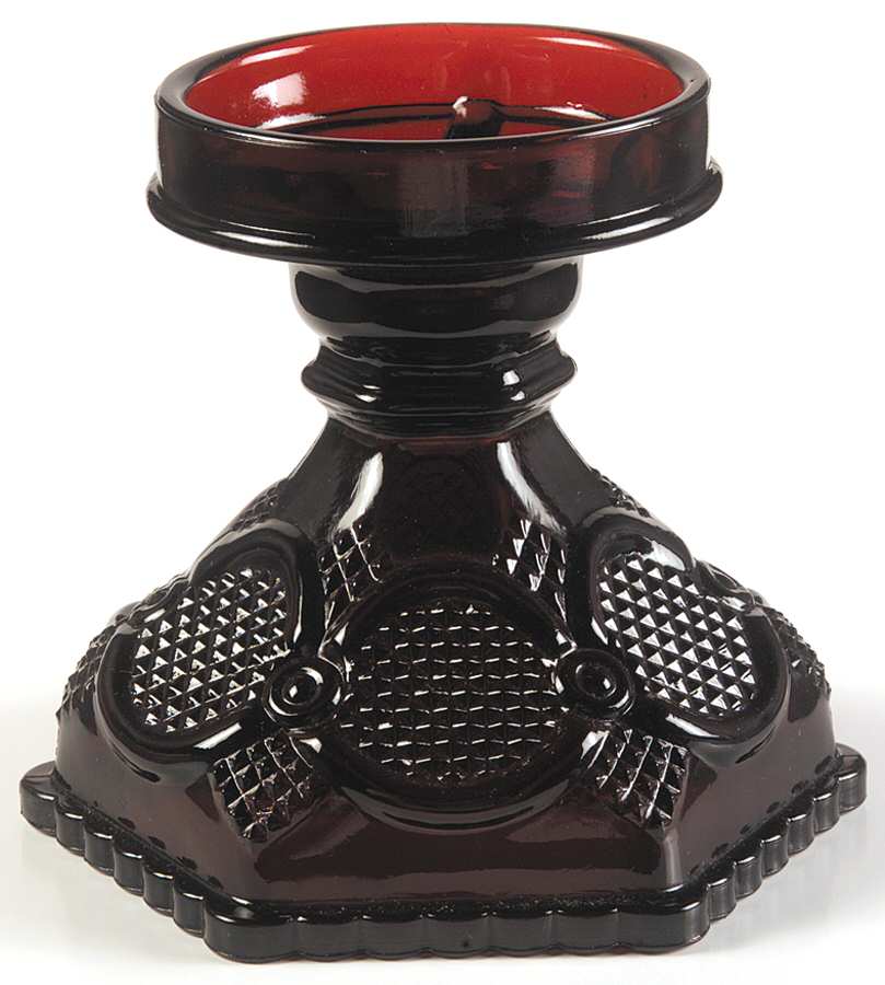 Cape Cod Ruby Base for Hurricane Lamp by Avon-1
