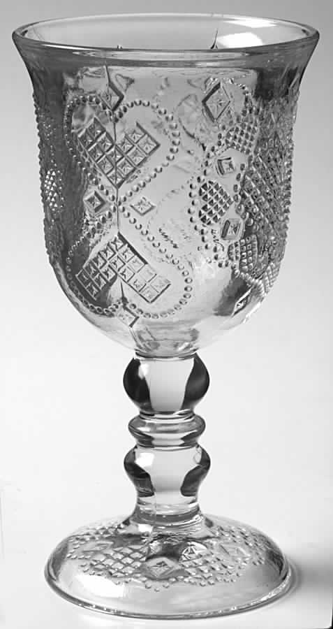 Hearts and Diamonds Clear Water Goblet by Avon-1