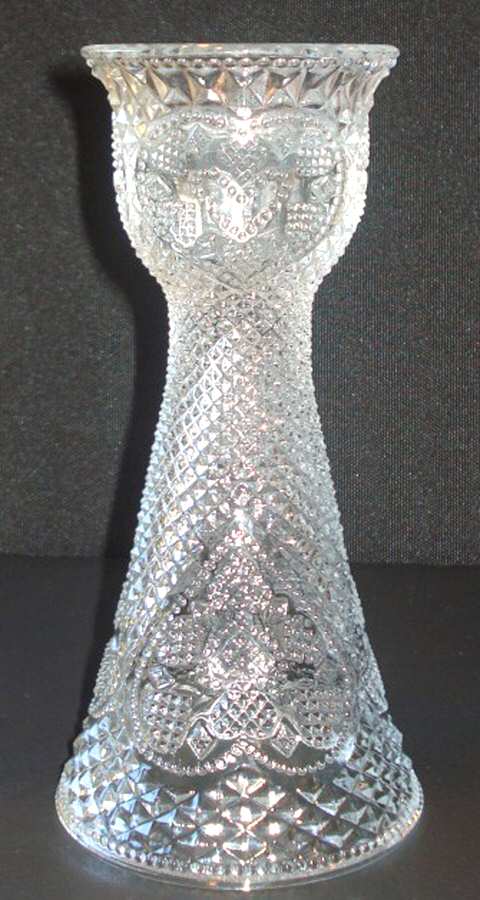 Hearts and Diamonds Clear 7" Single Light Candlestick by Avon-1