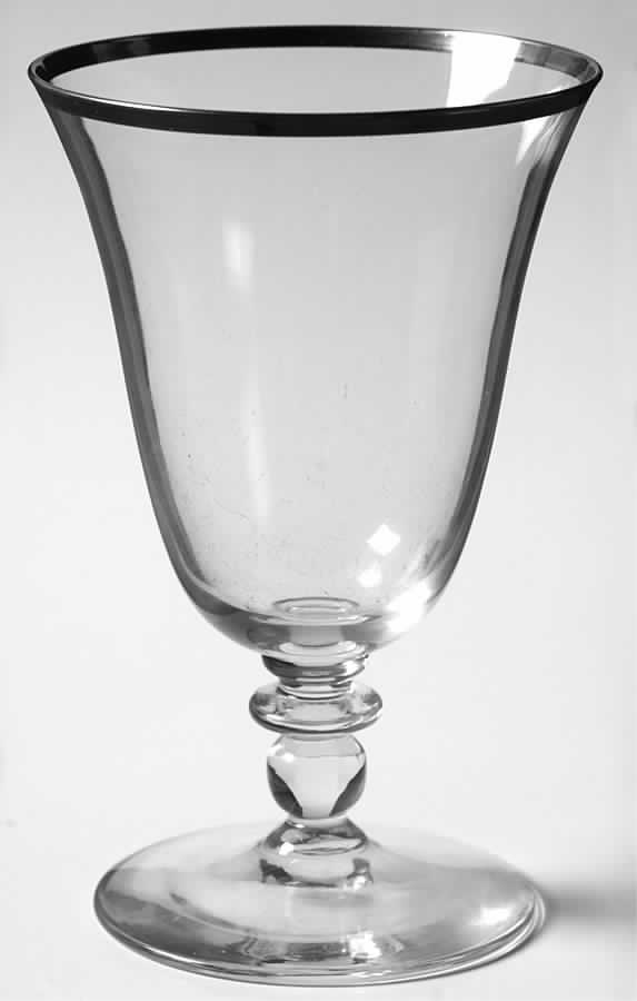 Wedding Band Platinum (Ball Stem) Water Goblet by American Hostess-1