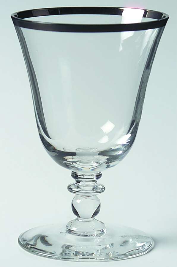 Wedding Band Platinum (Ball Stem) Wine Glass by American Hostess-1