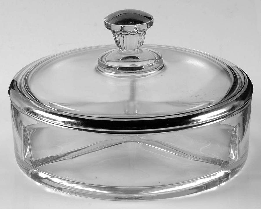 Wedding Band Platinum (Ball Stem) 3-Part Candy Dish with Lid by American Hostess-1
