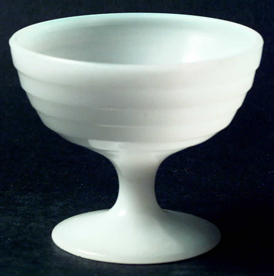 Moderntone Platonite White Champagne/Tall Sherbet by Hazel-Atlas-1