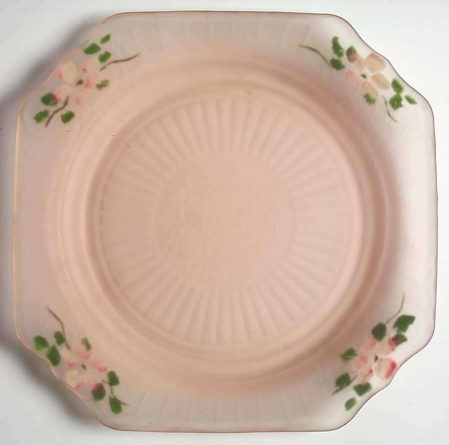 Mayfair Pink Frosted Luncheon Plate by Anchor Hocking-1
