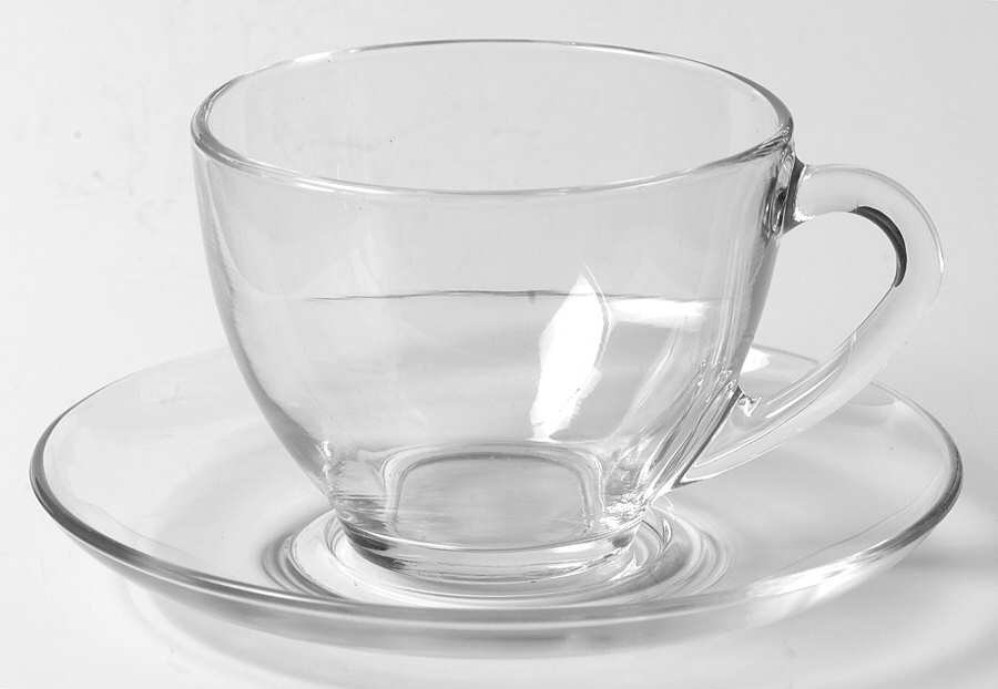 Classique Clear (Coupe) Cup & Saucer Set by Arcoroc-1