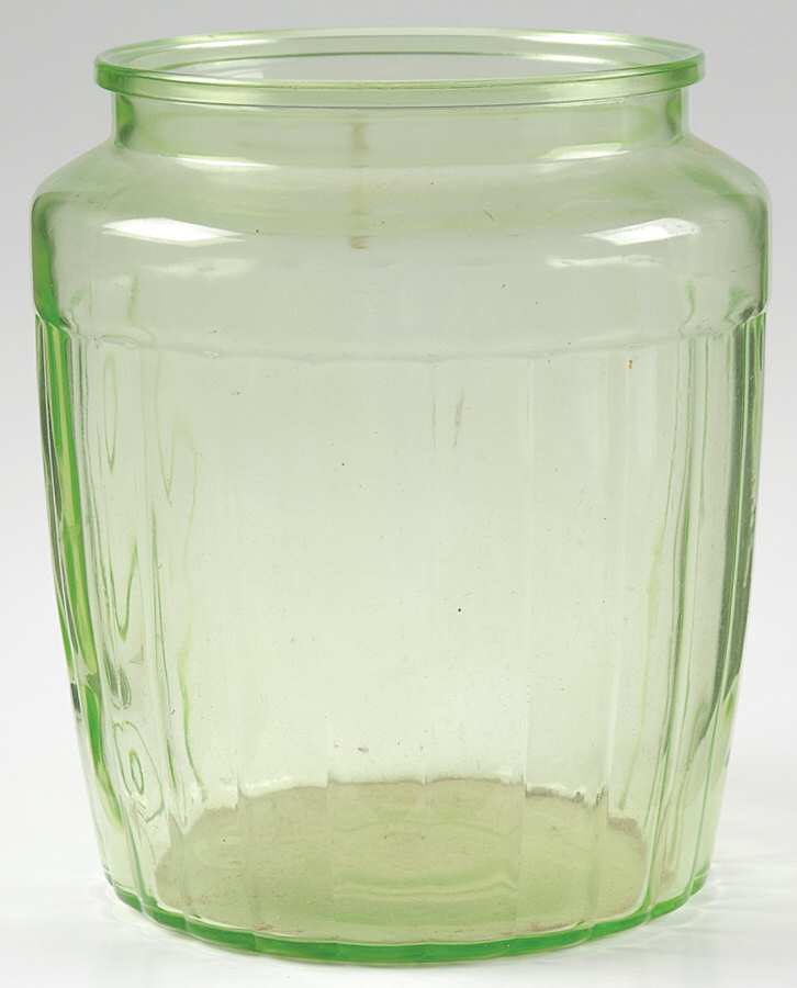 Pillar Optic Green Pretzel Jar No Lid by Anchor Hocking-1