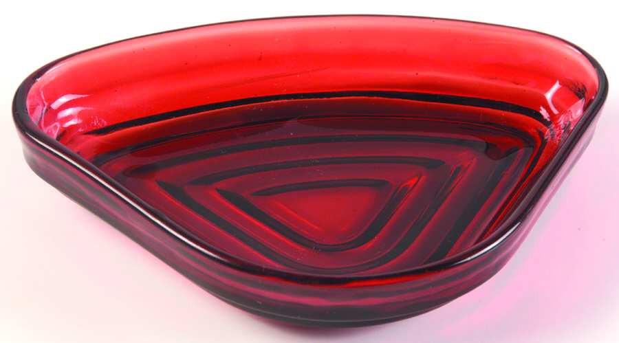 Manhattan Clear Royal Ruby Relish Insert by Anchor Hocking-1