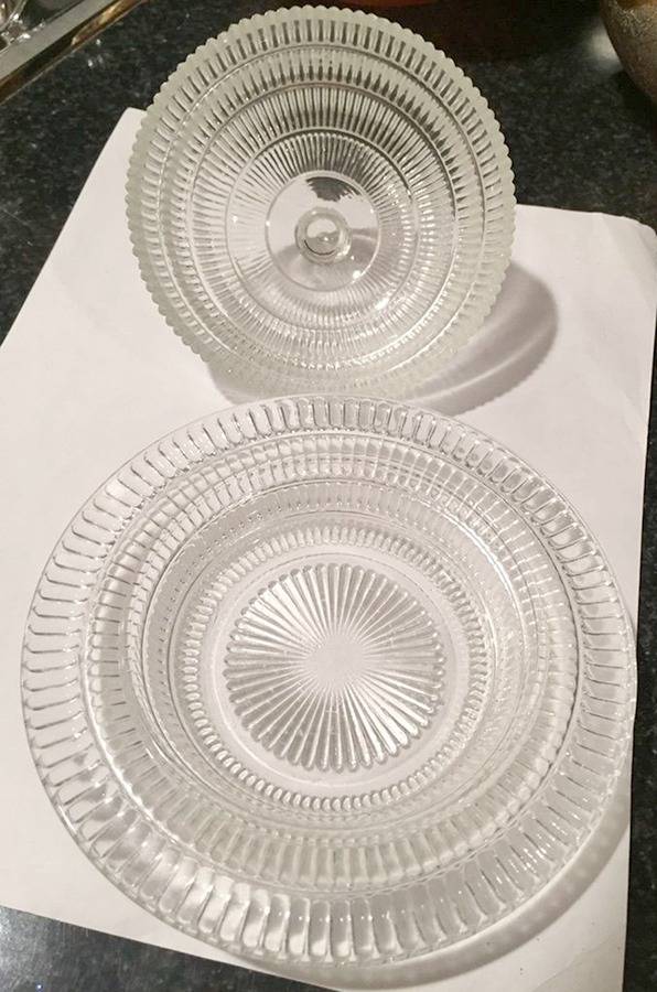 Beehive Clear Round Covered Butter by Hazel-Atlas-1