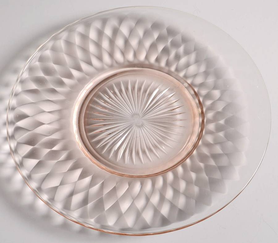 Diamond Optic Pink Salad Plate by Hazel-Atlas-1