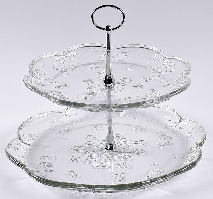 Savannah Clear 2 Tier Serving Tray by Anchor Hocking-1